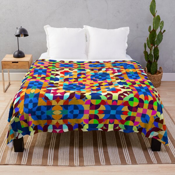 Item preview, Little Blue Orange and Red Curvy Geometric Shapes designed and sold by SeaChangeDesign.
