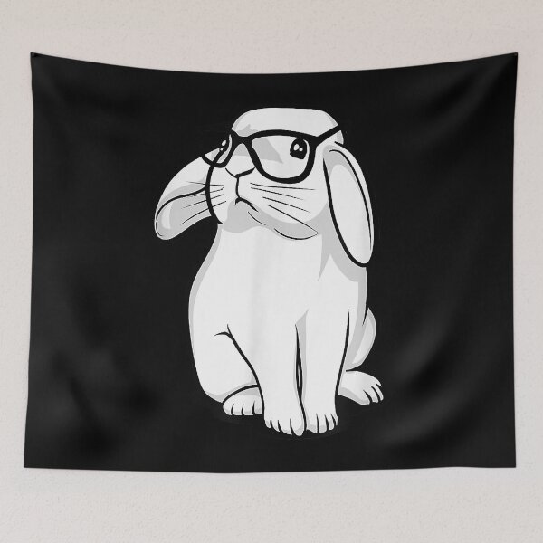 Item preview, Funny Rabbit Hipster Bunny Geek Nerd Women Girls Kids Boys T-Shirt.png designed and sold by AlvieMurra9.