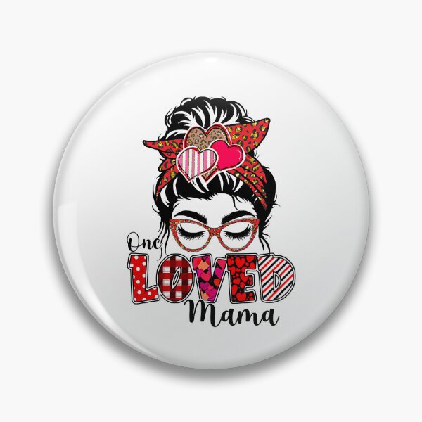 Item preview, One Loved Mama Funny Messy Bun Buffalo Plaid Valentines Day designed and sold by ryanbrian.