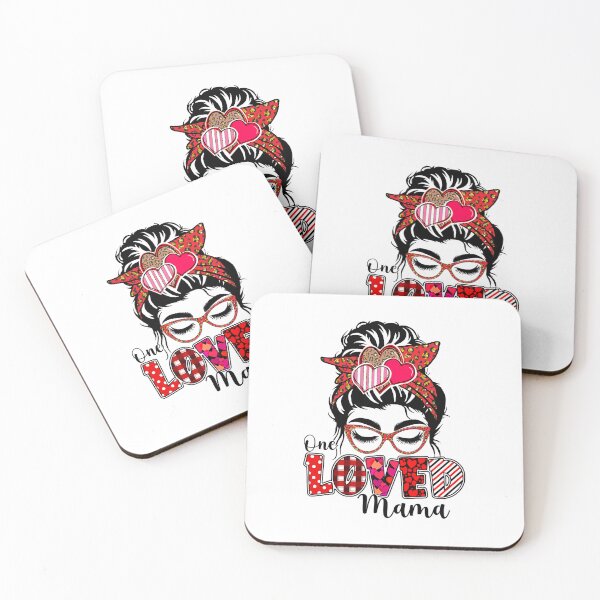 Item preview, One Loved Mama Funny Messy Bun Buffalo Plaid Valentines Day designed and sold by ryanbrian.