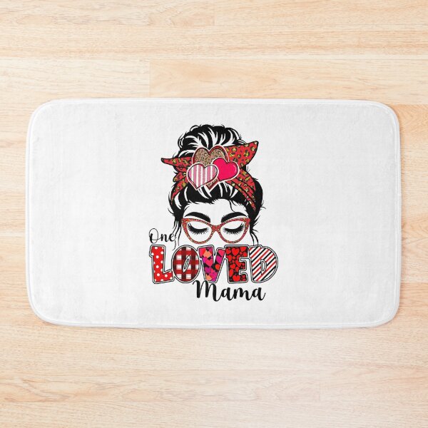 Item preview, One Loved Mama Funny Messy Bun Buffalo Plaid Valentines Day designed and sold by ryanbrian.
