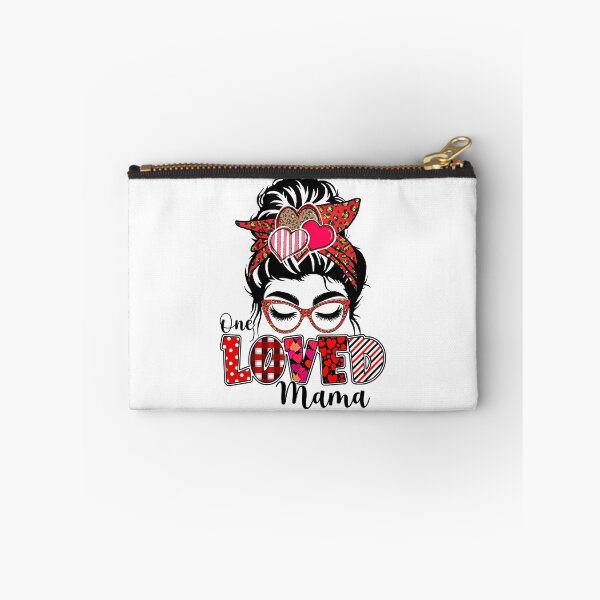 Item preview, One Loved Mama Funny Messy Bun Buffalo Plaid Valentines Day designed and sold by ryanbrian.