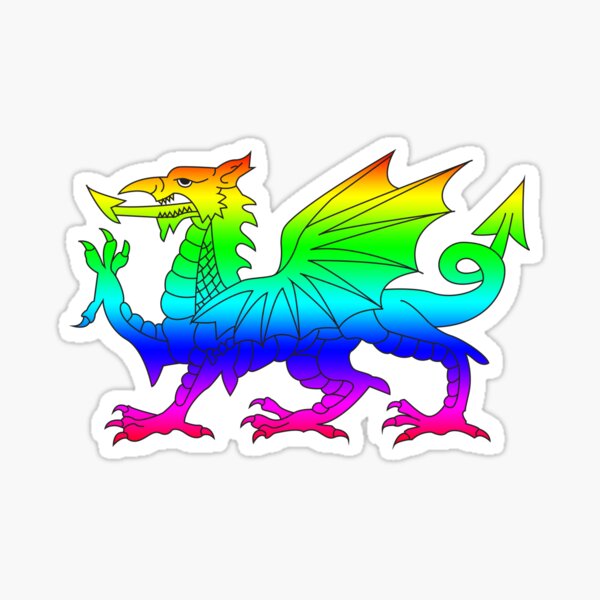 Rainbow Dragon Sticker For Sale By Wickedcartoons Redbubble 8265