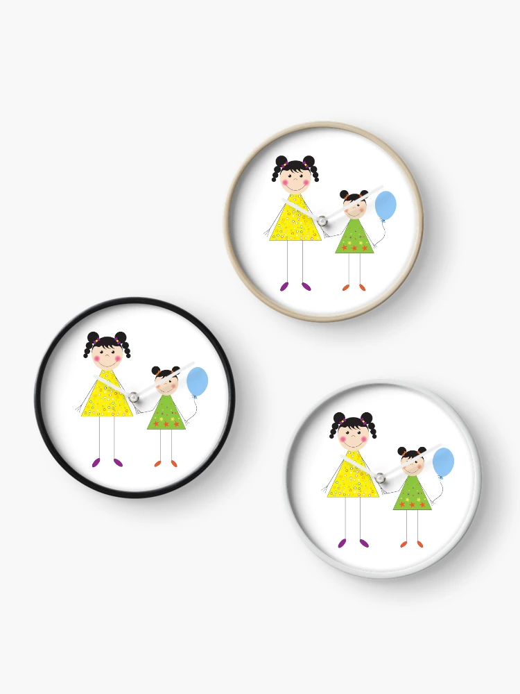 Thumbnail 3 of 4, Clock, Sisters designed and sold by Randa-2511.