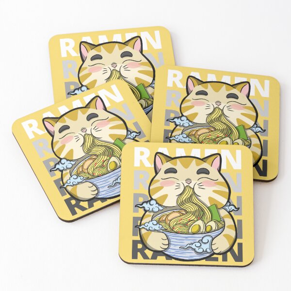 Item preview, Cat Eating Japanese Ramen designed and sold by The magic  Yellow bus.