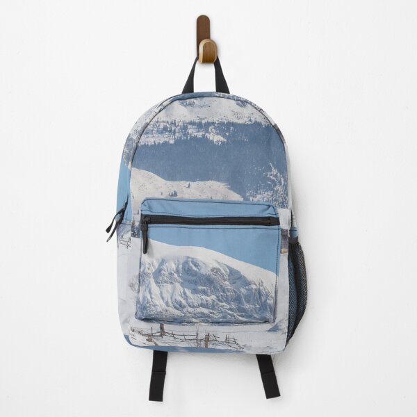 Item preview, Winter landscape with an old house and Bucegi mountains in the background designed and sold by sonyc.