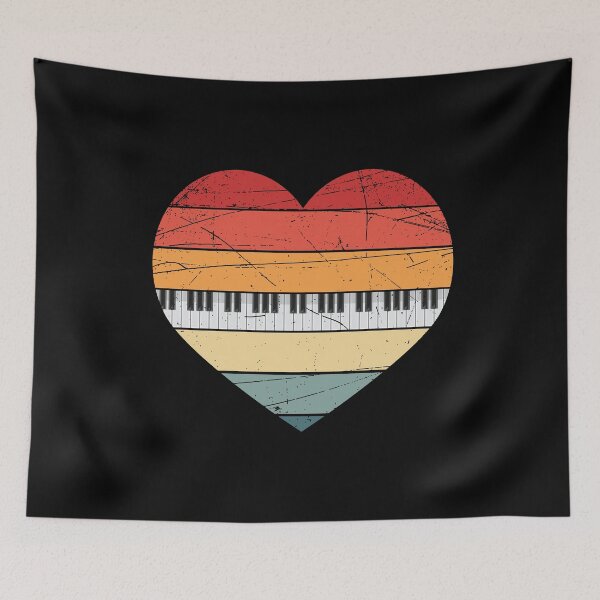 Item preview, Piano Keyboard Pianist Music Teacher Retro Vintage Heart designed and sold by 2blackcherries.
