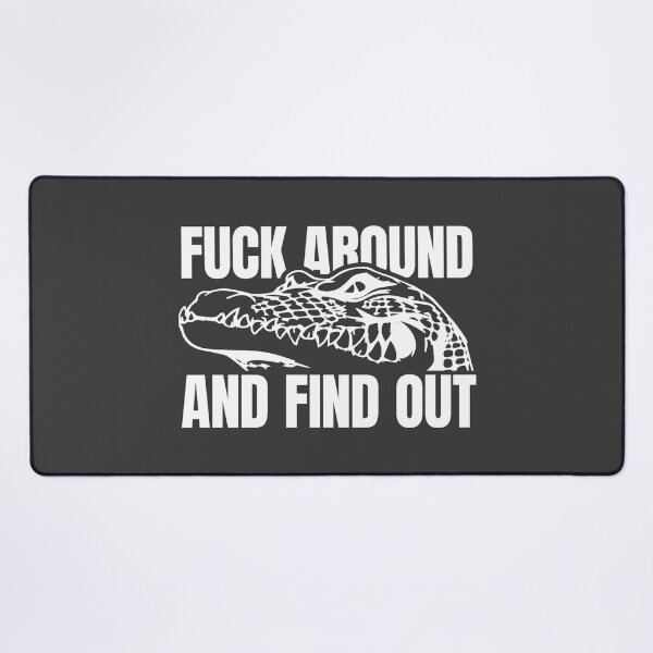 Item preview, FAFO Fuck Around and Find Out croc alligator crocodile white on gray designed and sold by Z0nked.