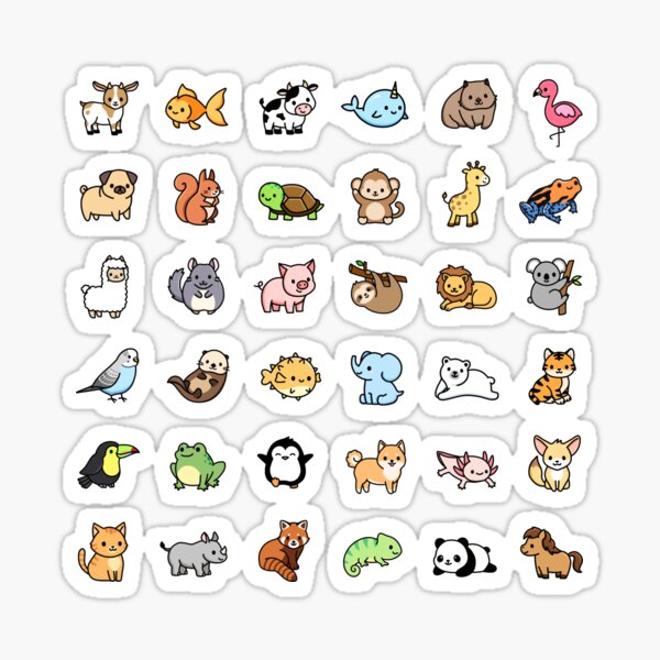 choose large sticker!* Mega Cute Animals #1\