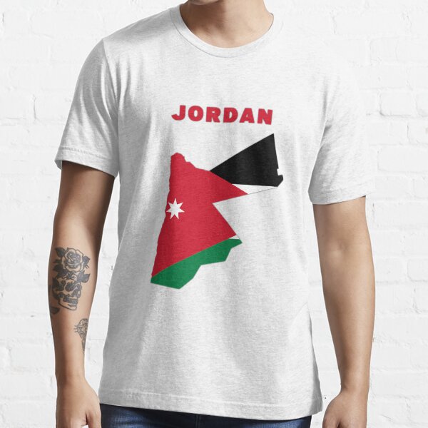 "Jordan Flag Map TShirtJordanian Flag inside Map of Jordan" Tshirt