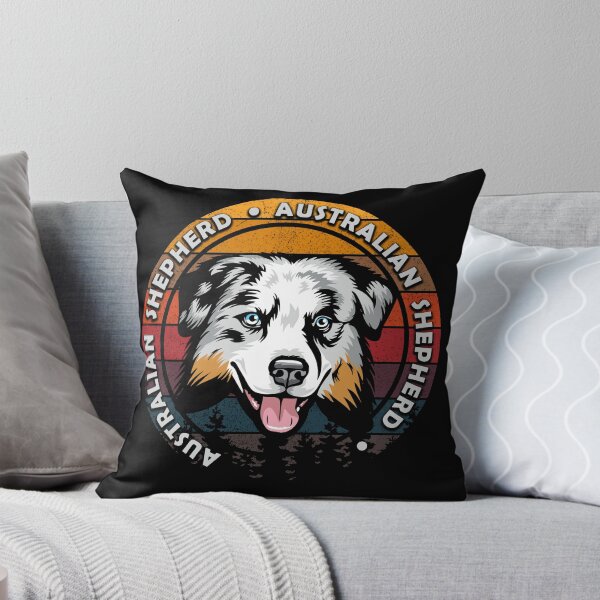 Item preview, Australian shepherd dog distressed sunset retro dog face design designed and sold by SamRVstore.