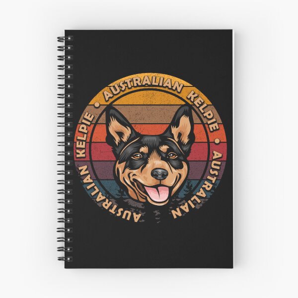 Item preview, Australian kelpie dog distressed sunset retro dog face design designed and sold by SamRVstore.