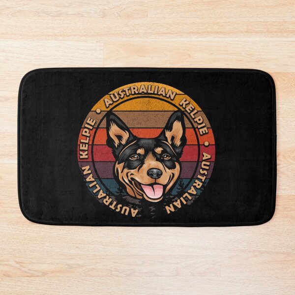 Item preview, Australian kelpie dog distressed sunset retro dog face design designed and sold by SamRVstore.