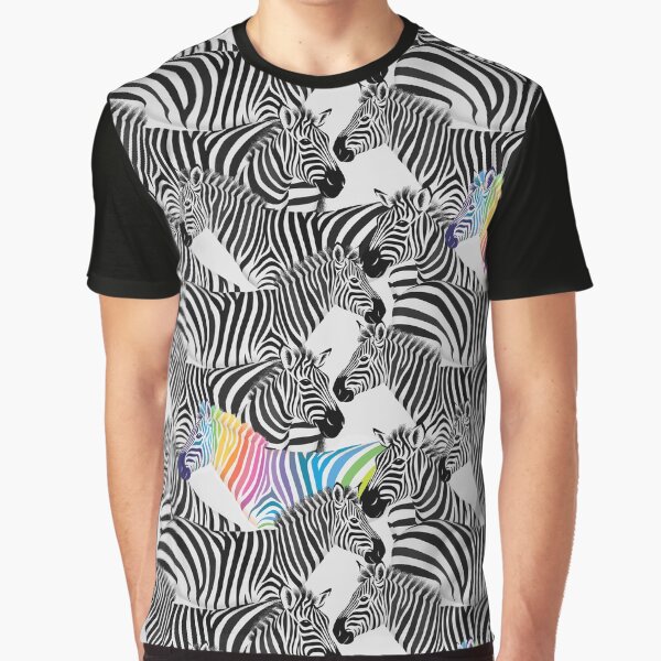 Stand With Pride Rainbow Zebras Graphic T-Shirt