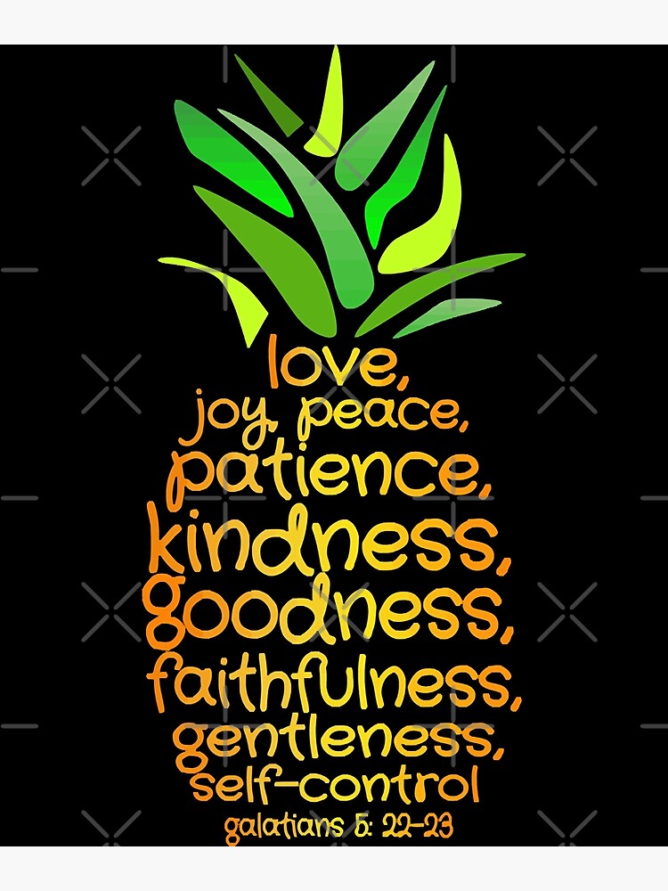 "Poetic Pineapple Bible Fruit Of The Spirit Love Joy Peace Funky