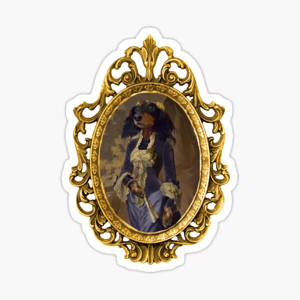 Elegant Dachshund Framed Sticker