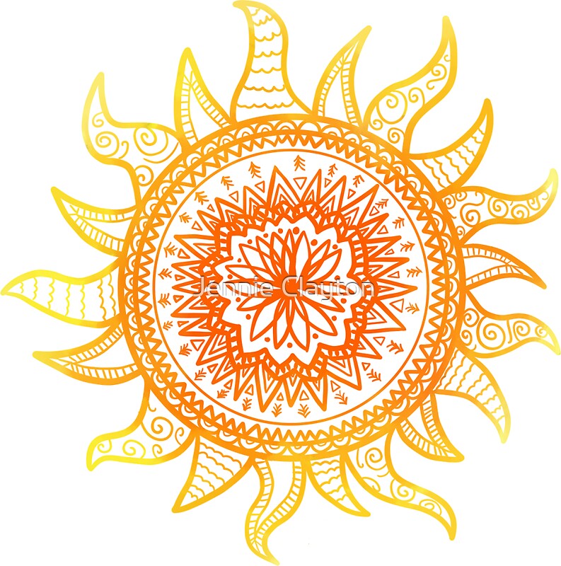 Download "Sun Mandala" Stickers by Jennie Clayton | Redbubble