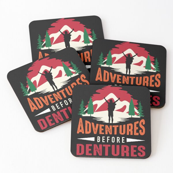 Item preview, Adventures before dentures hiking hikers funny Vintage Colors designed and sold by َART LOVERS ★★★★★.