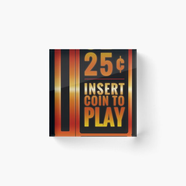 Item preview, Insert 25¢ to play classic arcade coin slot Sticker designed and sold by VanessaHowahl.