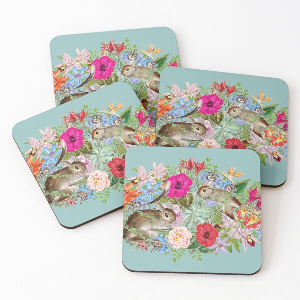 Item preview, Ornate Cute Jerboa In Tropics And Beautiful Decorative Cascading Tropical Flowers designed and sold by TrulyEpoque.