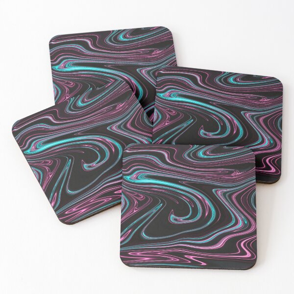 Item preview, Pink and Blue Neon Chrome Metallic Holographic Pattern designed and sold by PrettyPage.