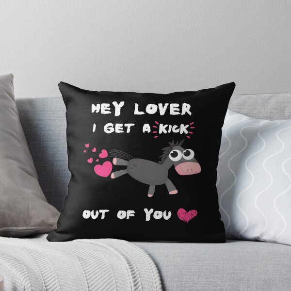 Item preview, Hey lover, I get a kick out of you,funny pun,cute donkey, lovers or valentines unisex shirt designed and sold by allycat57.