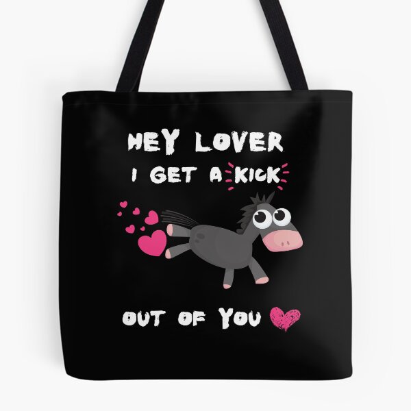 Item preview, Hey lover, I get a kick out of you,funny pun,cute donkey, lovers or valentines unisex shirt designed and sold by allycat57.