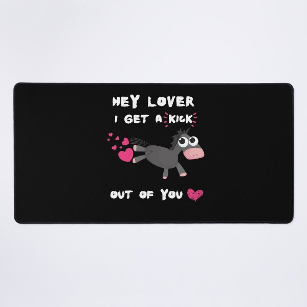 Item preview, Hey lover, I get a kick out of you,funny pun,cute donkey, lovers or valentines unisex shirt designed and sold by allycat57.