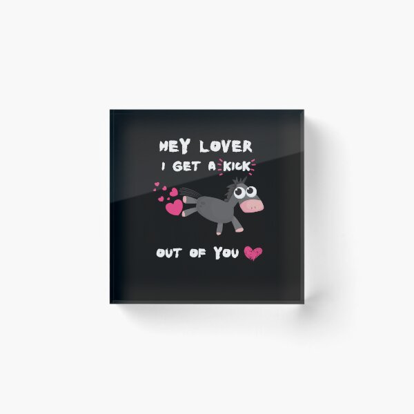 Item preview, Hey lover, I get a kick out of you,funny pun,cute donkey, lovers or valentines unisex shirt designed and sold by allycat57.
