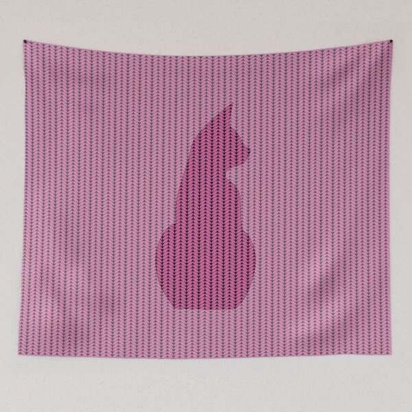 Item preview, knitting pink cat pattern designed and sold by FunnyChameleon.