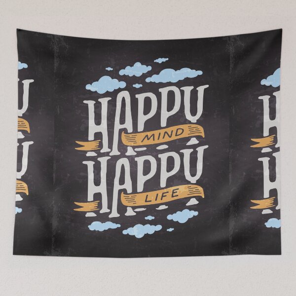 Item preview, Happy mind, Happy life — Motivation lettering, quote designed and sold by GreekTavern1979.