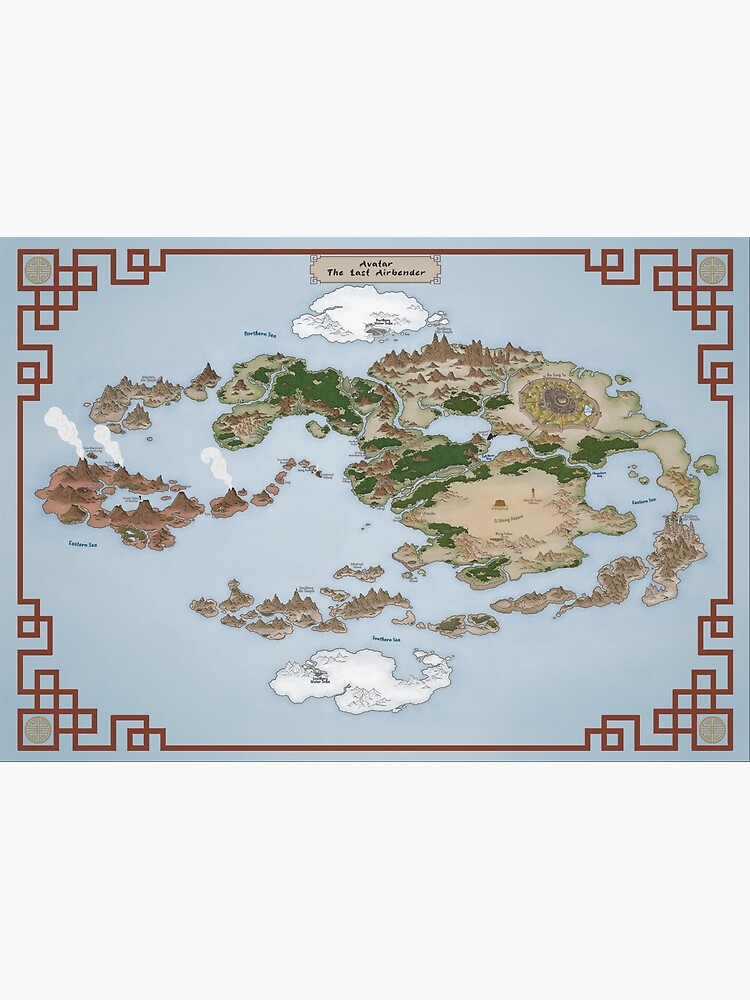 AVATAR the Last Airbender full color detailed map Premium Matte Vertical Poster sold by Melody 