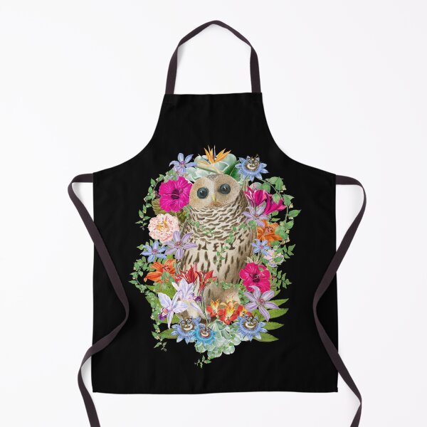 Item preview, Vintage Barred Owl, Hoot Owl In The Tropics And Beautiful Decorative Vintage Tropical Flowers designed and sold by TrulyEpoque.