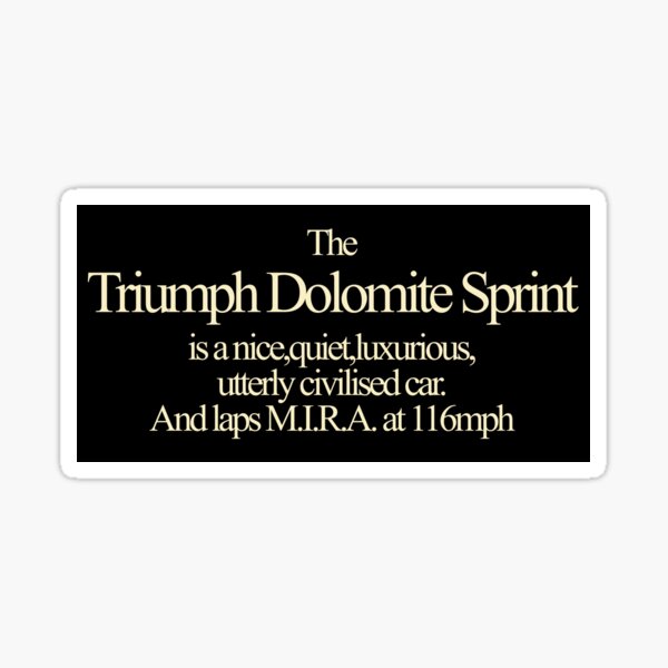 TRIUMPH DOLOMITE SPRINT - BROCHURE Sticker