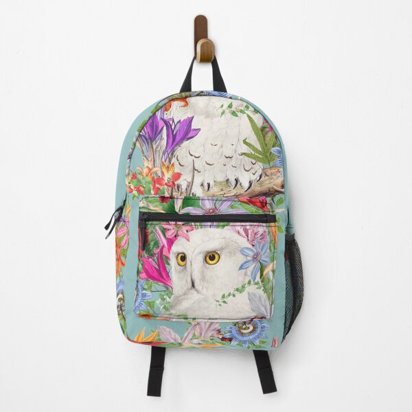 Item preview, Snowy Owl In The Tropics And Beautiful Decorative Vintage Tropical Flowers designed and sold by TrulyEpoque.