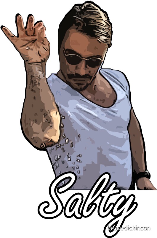 "Salt Bae Meme Salty" Stickers by brucedickinson Redbubble