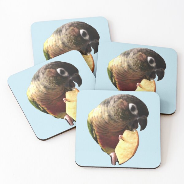 Item preview, Green Cheek Conure eating apple design | Conure eating | Small Parrot | Parakeet | Parrot lover designed and sold by TatianaLG.