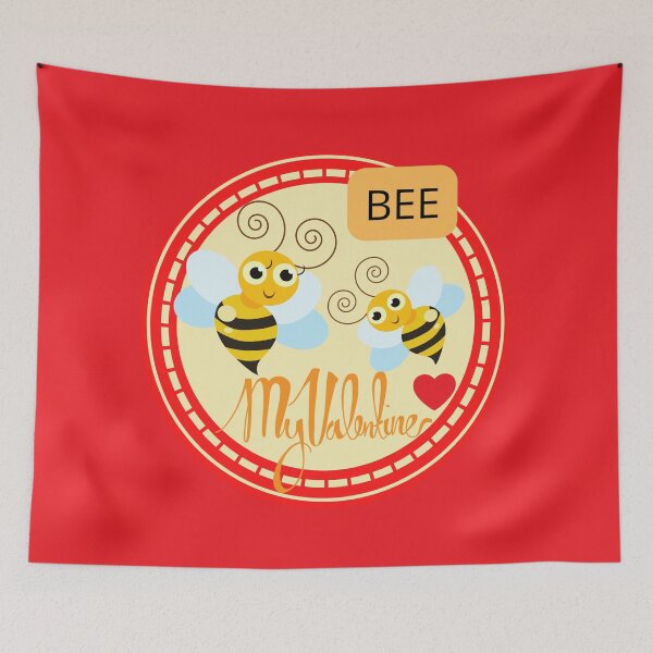Item preview, BEE MY VALENTINE with red heart  designed and sold by OMdesign10.