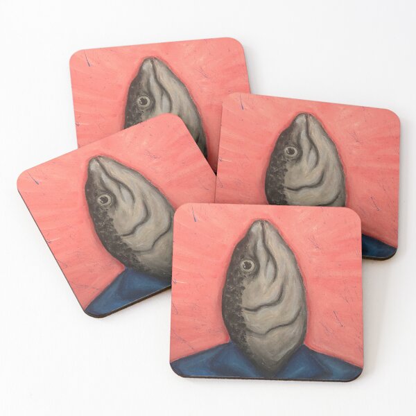 Item preview, "Fishy Business" Fish in Suit Portrait w Pink Background  designed and sold by Bumble Bean.