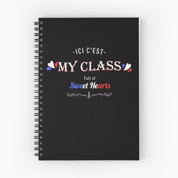 Aperçu de l'œuvre ici c est ma classe pleine de coeurs doux, cadeau de professeur de français drôle saint valentin créée et vendue par HerModaX.