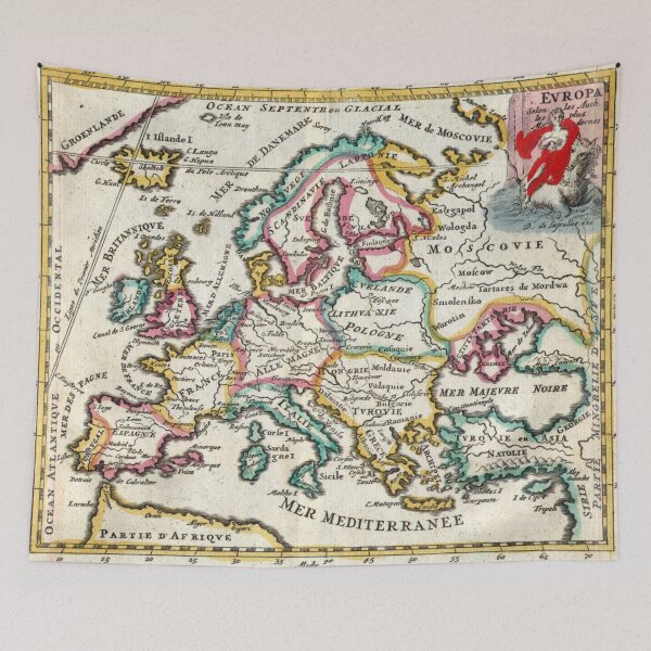 Item preview, Daniel de La Feuille Map of Europe, 1706 designed and sold by vintagemapstore.
