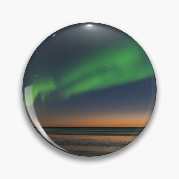 Item preview, Northern Lights Beach Sea Aurora Borealis Coast designed and sold by simplife-art.