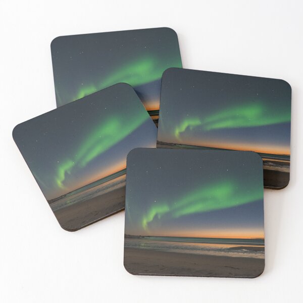 Item preview, Northern Lights Beach Sea Aurora Borealis Coast designed and sold by simplife-art.