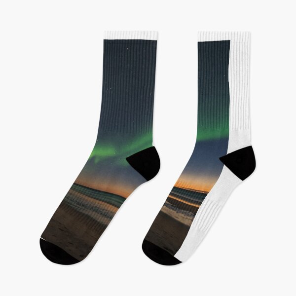 Item preview, Northern Lights Beach Sea Aurora Borealis Coast designed and sold by simplife-art.