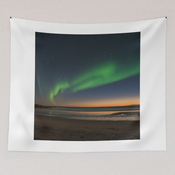 Item preview, Northern Lights Beach Sea Aurora Borealis Coast designed and sold by simplife-art.