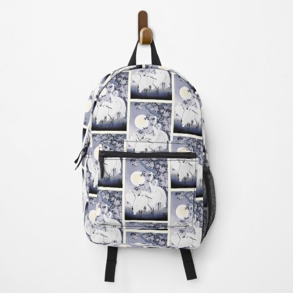 Item preview, Vintage Japanese Cold five Egrets, Small White Herons In Bright Cold Moonlight designed and sold by TrulyEpoque.