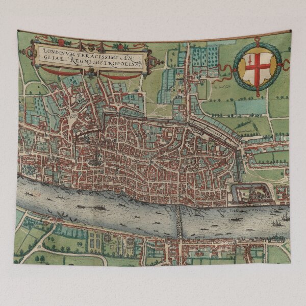 Item preview,  Antique Map Print of London by Braun & Hogenberg, 1582 designed and sold by vintagemapstore.