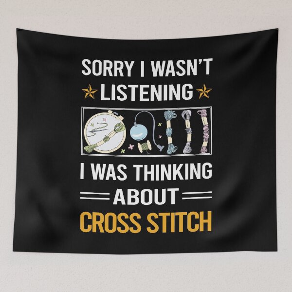 Item preview, Funny Listening Cross Stitch Stitching designed and sold by jiggleterrified.