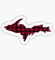 UP Upper Peninsula Michigan Buffalo Check Plaid Yooper Sticker