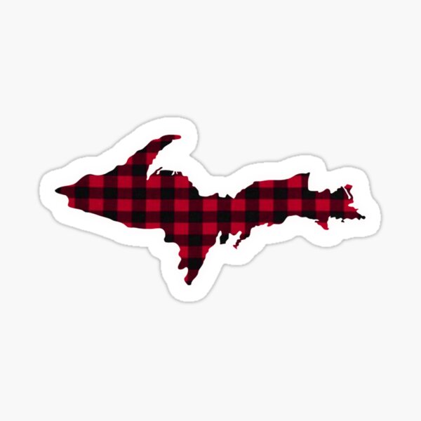 UP Upper Peninsula Michigan Buffalo Check Plaid Yooper Sticker